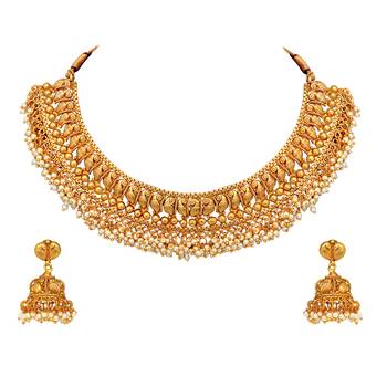 Gold crystal necklace-sets 1