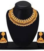 Gold crystal necklace-sets