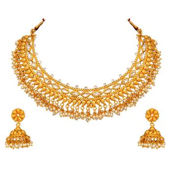 Gold crystal necklace-sets 2