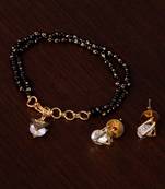 Gold Plated AAA CZ Embellished Mangalsutra Bracelet cum Stud MS1