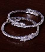 Rhodium Plated AAA CZ Embellished American Diamond Bangles BD375