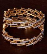 White Gold Plated AAA CZ Embellished American Diamond Bangles BD379