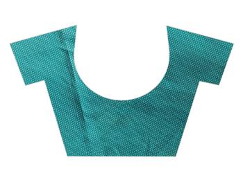 Dark Aqua Blue Printed Art Silk Saree With Blouse 3