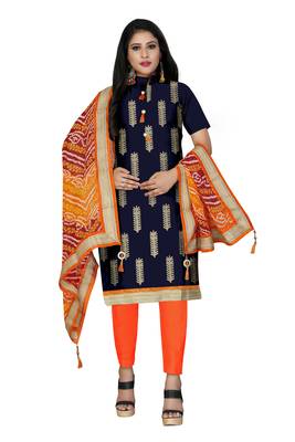 Blue Embroidered Cotton Salwar 1