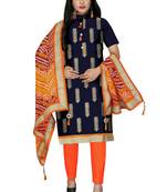 Blue Embroidered Cotton Salwar