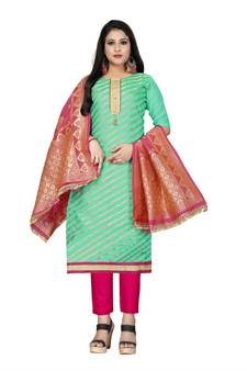 Sea-Green Woven Jacquard Salwar