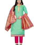 Sea-Green Woven Jacquard Salwar