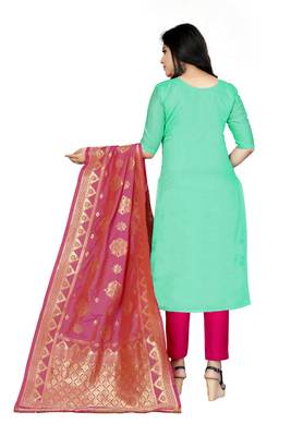 Sea-Green Woven Jacquard Salwar 3