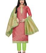 Pink Woven Jacquard Salwar