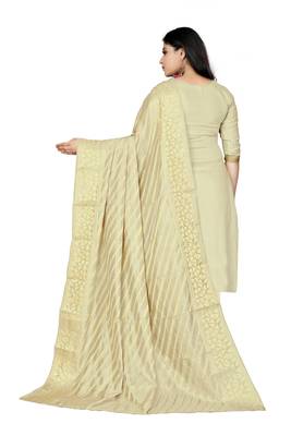 Beige Embroidered Cotton Salwar 3