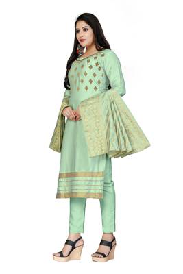 Light-Green Embroidered Cotton Salwar 2