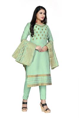 Light-Green Embroidered Cotton Salwar 4