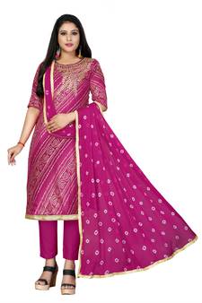 Pink Embroidered Cotton Salwar