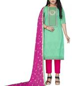 Light-Green Embroidered Cotton Salwar