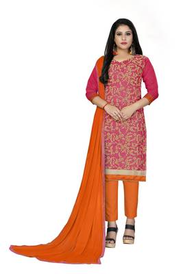 Pink Embroidered Cotton Salwar 1