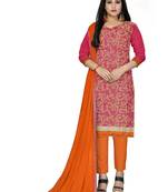 Pink Embroidered Cotton Salwar