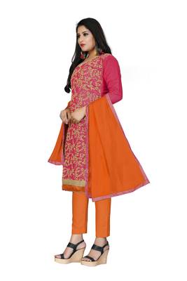 Pink Embroidered Cotton Salwar 2