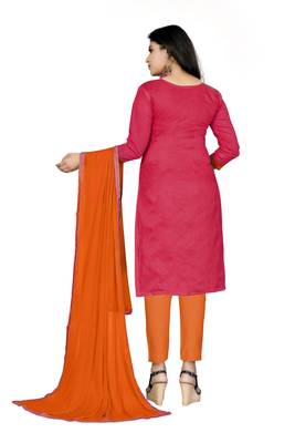 Pink Embroidered Cotton Salwar 3