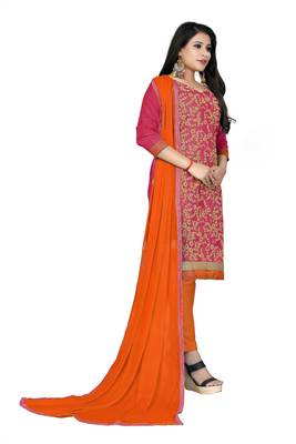Pink Embroidered Cotton Salwar 4