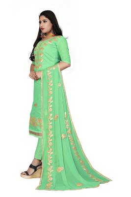 Light-Green Embroidered Cotton Salwar 2