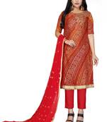 Red Embroidered Cotton Salwar