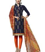 Blue Embroidered Cotton Salwar