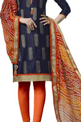 Blue Embroidered Cotton Salwar 4