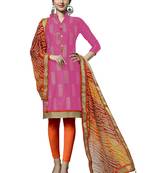 Pink Embroidered Cotton Salwar