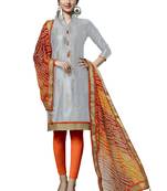 Grey Embroidered Cotton Salwar