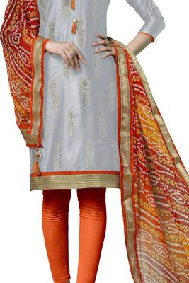 Grey Embroidered Cotton Salwar 4