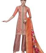 Orange embroidered chanderi silk salwar
