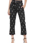 Black plain Rayon trousers