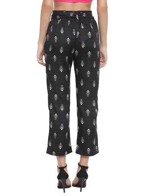 Black plain Rayon trousers 4