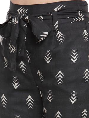 Black plain Rayon trousers 5