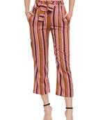 Red plain Rayon trousers