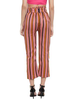 Red plain Rayon trousers 4