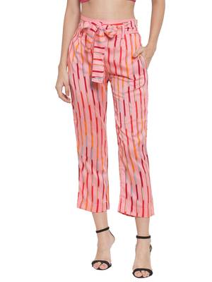 Pink plain Rayon trousers 1