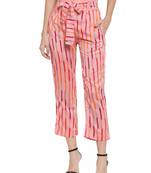 Pink plain Rayon trousers