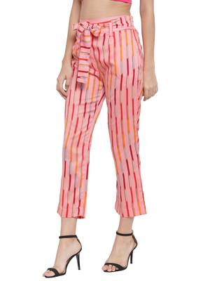 Pink plain Rayon trousers 2