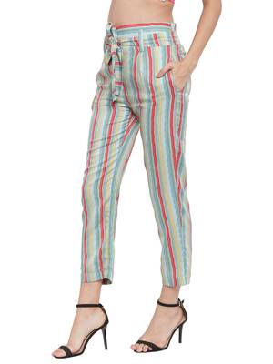 grey plain Rayon trousers 2