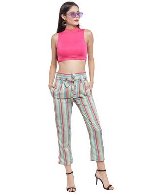 grey plain Rayon trousers 3