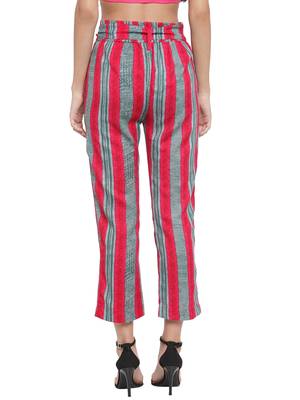 Magenta plain Rayon trousers 4