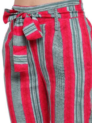 Magenta plain Rayon trousers 5