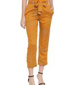 Yellow plain Rayon trousers