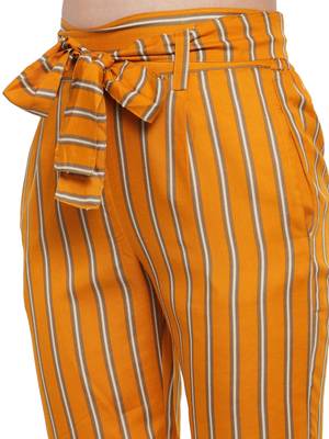Yellow plain Rayon trousers 5