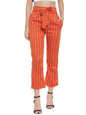 brown plain Rayon trousers 1