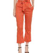 brown plain Rayon trousers