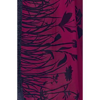 Pink printed georgette saree with blouse 3