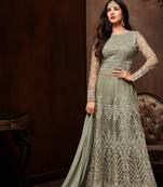 Green embroidered net salwar
