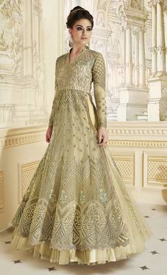 Light-green embroidered net salwar 1